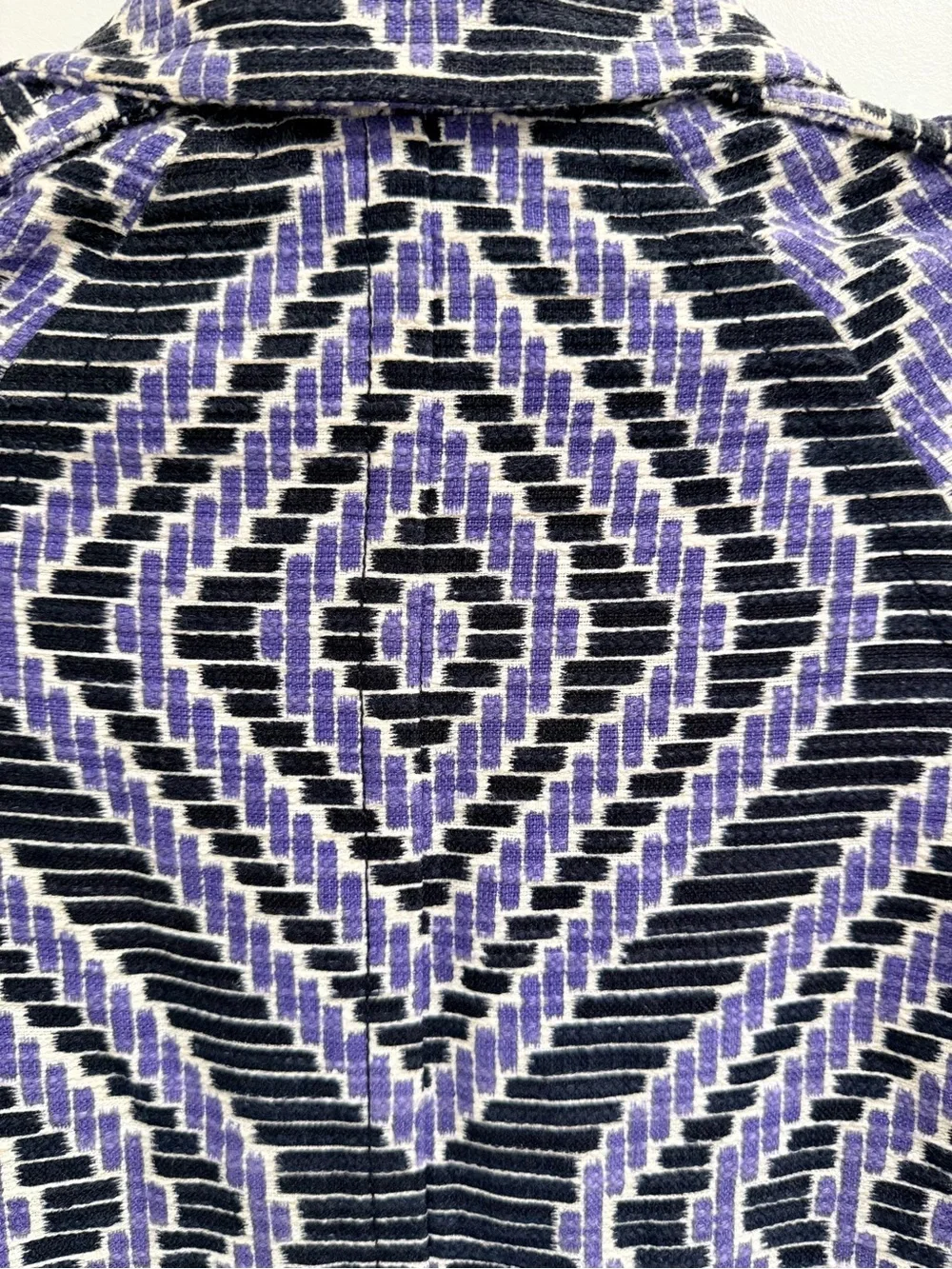 Tory Burch Black and Purple Woven Diamond Melchor Jacket